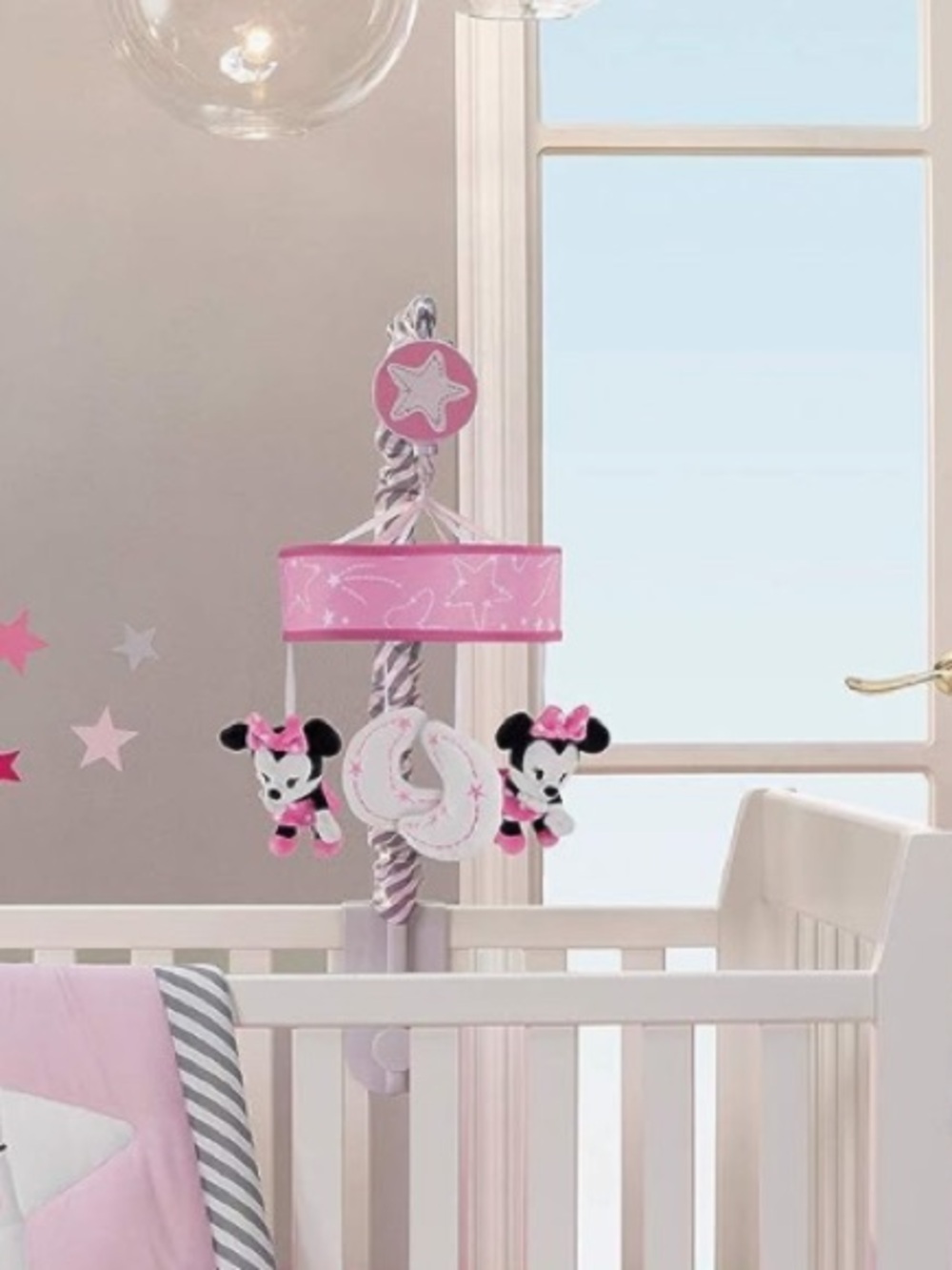 Lambs & Ivy Disney Baby Pink Minnie Mouse Nursery Mobile with Soft Plush Figures